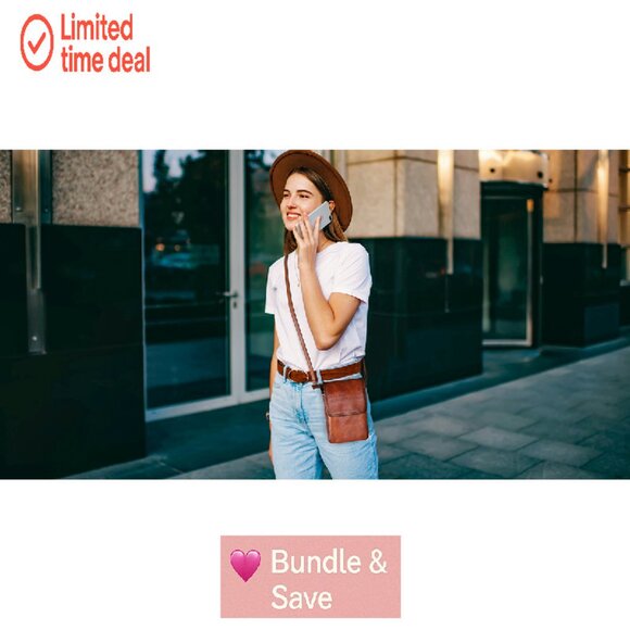 Genuine Leather Crossbody Bag RFID Anti-Theft Small Purse Phone Wallet - Picture 8 of 8